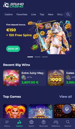 Resultaat: soepel inloggen en direct spelen bij Bruno Casino Online